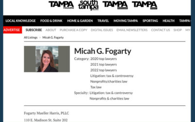 TAMPA Magazines’ Top Lawyers List